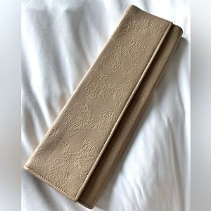 Roses Embroidered Leather Clutch